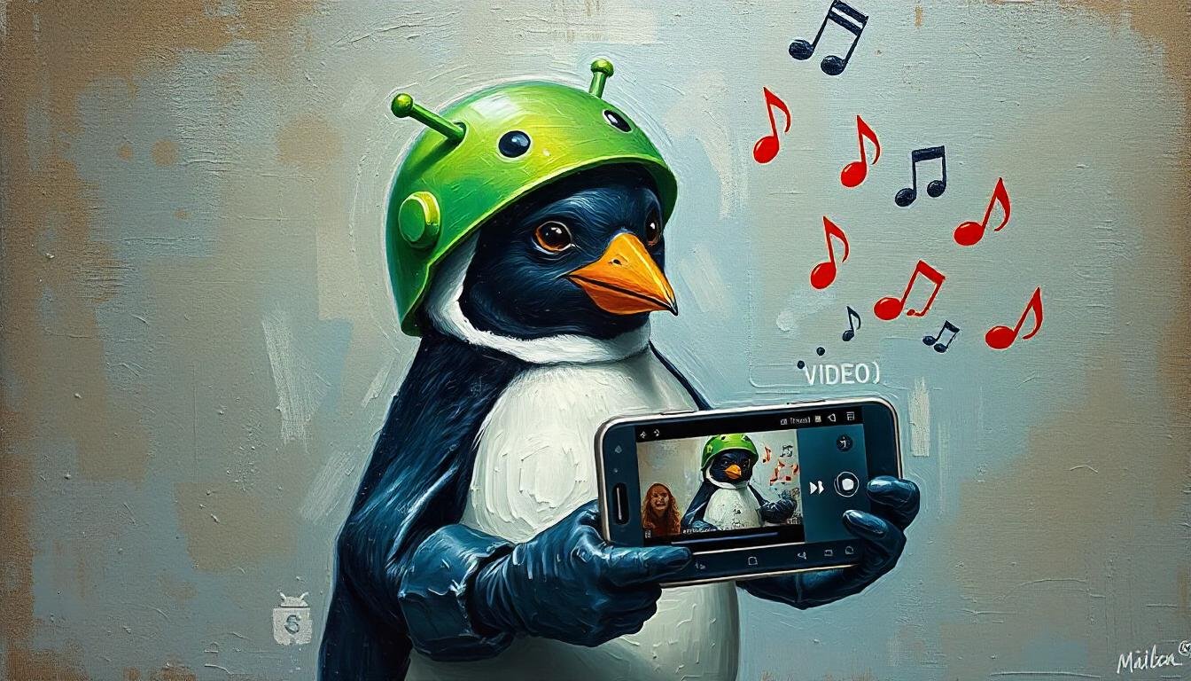 Samgalope dev mascot penguin streaming music and videos in phone square