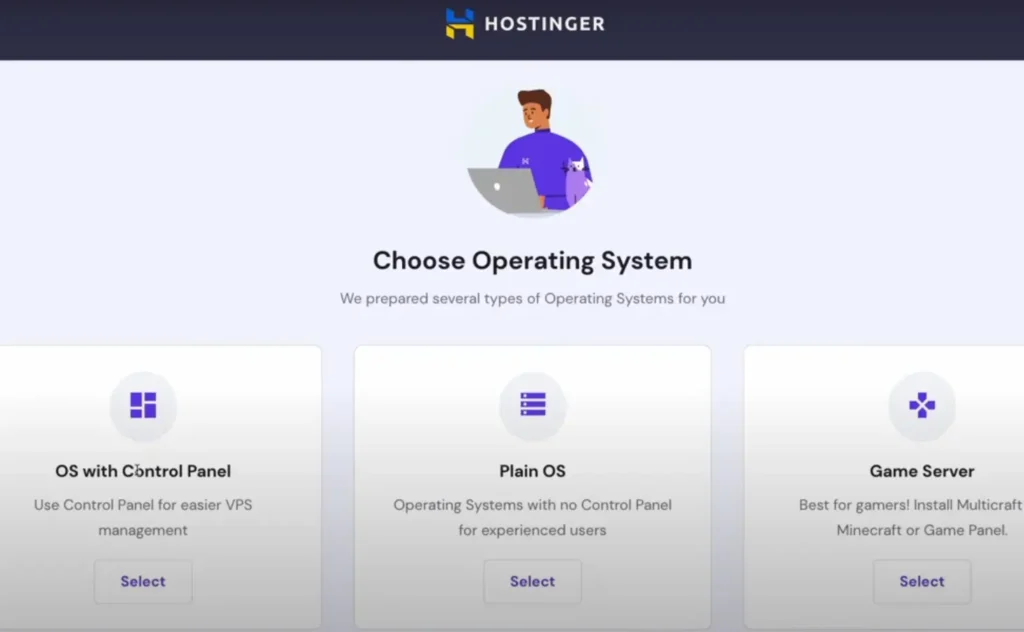 Selecting Hostinger VPS  OS