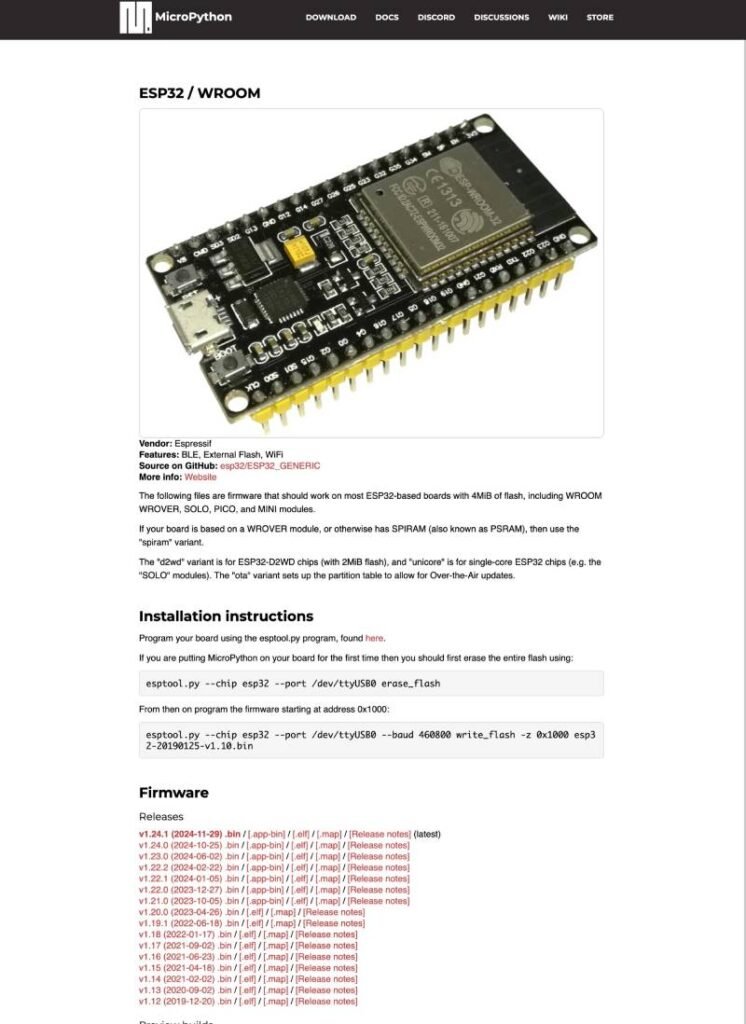 MicroPython ESP32 firmware age